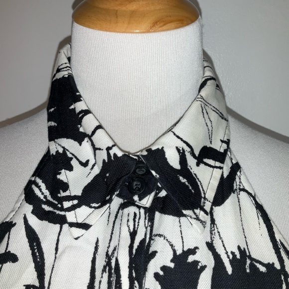 Anthropologie Black and White Halter Mini Dress - Picture 4 of 11